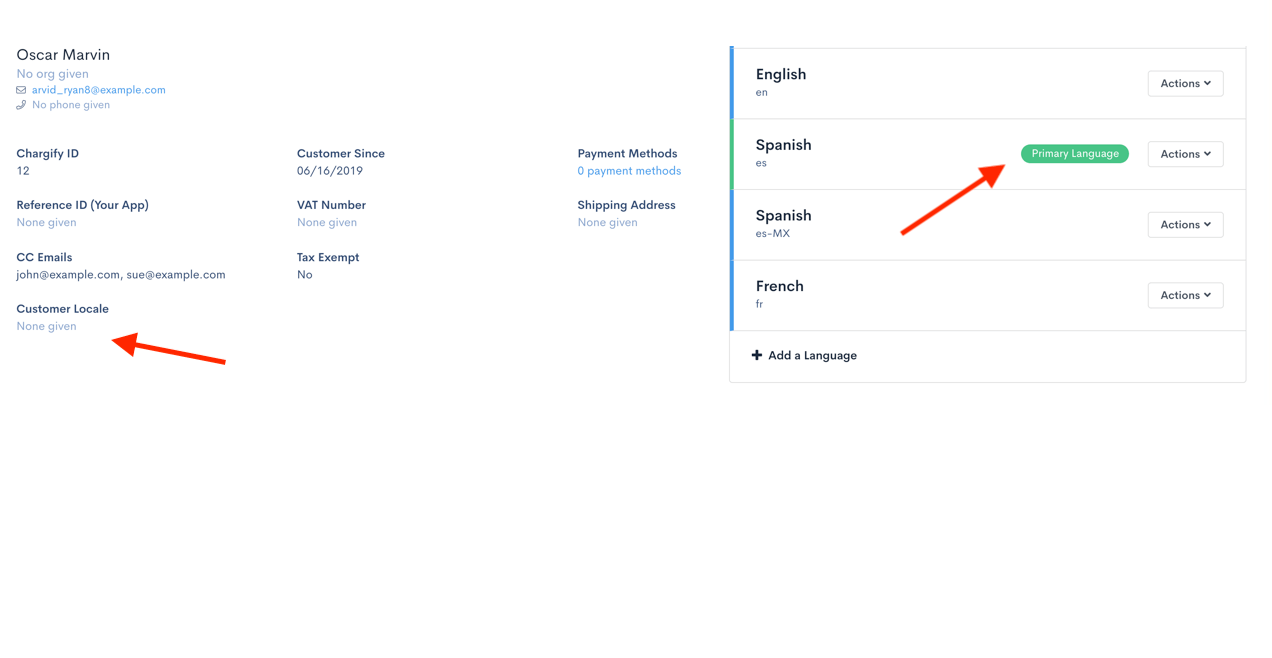 A customer with no locale receiving the site's primary translations