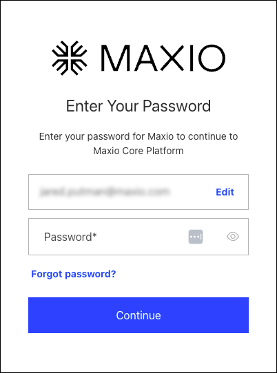 Enter Your Password screen with the email address masked and an Edit link beside it